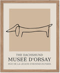 Poster Master Vintage Poster - Retro Minimalist Print - Gift for Artist, Housewarming - Dachshund Dog, Line Drawing, Abstract - Wall Decor for Living Room, Bedroom, 11x14 Beige Framed-Ruum Studio Home