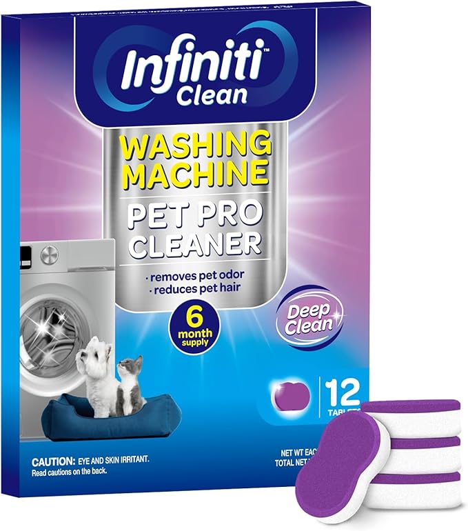 Washing Machine Cleaner Tablets 12 Pack, Formulated for Pet Owners, 8.5oz Washer Machine Cleaner Tablets, Deep Cleaning Descaler for HE, Top & Front Load Washers, Septic Safe - 6 Month Supply-Ruum Studio Home