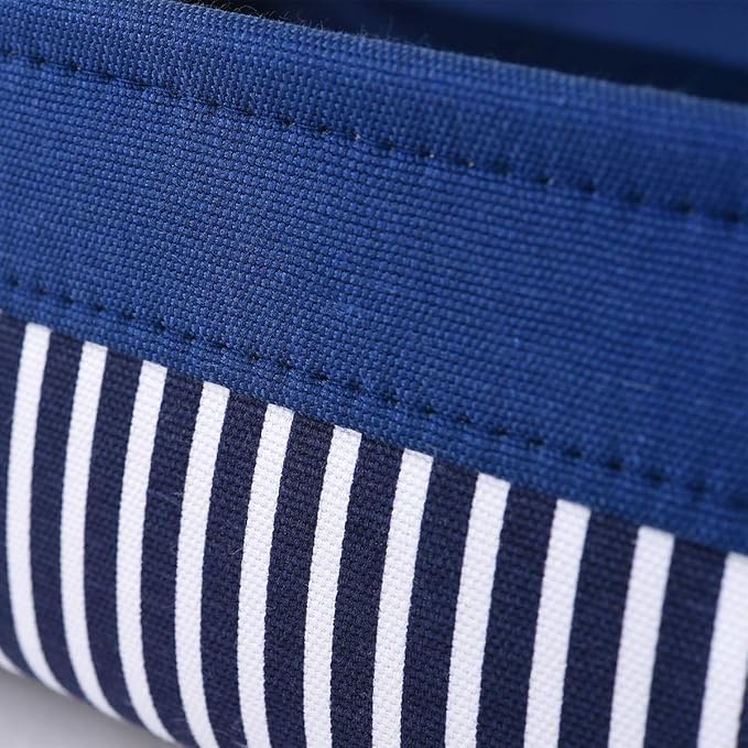 TcaFmac Small Storage Baskets [6 Pack] - Navy Blue Rectangular Storage Bins with Blue Stripes-Ruum Studio Home