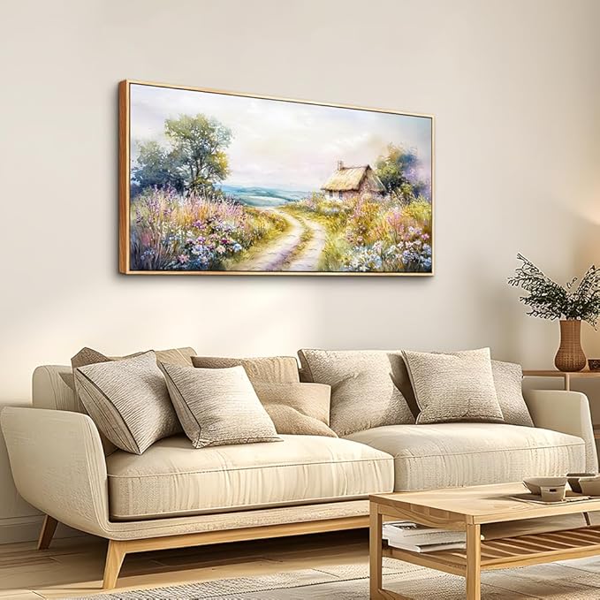 ZUITINGHUA Wood Framed Canvas Wall Art For Living Room Wall Decor For Bedroom Office Wall Decoration Country Road Landscape Paintings Farmhouse Pictures Artwork Room Aesthetic Home Decor 20x40 In-Ruum Studio Home
