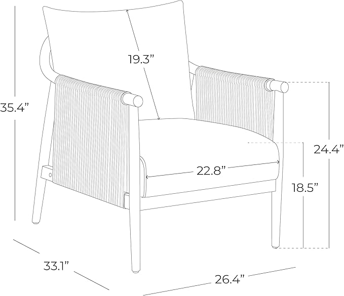 CHITA Braid Armchair, Modern Accent Chair for Living Room, Cream-Ruum Studio Home