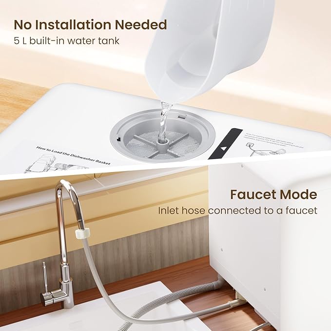 HAVA Countertop Dishwasher, 6 Programs Portable Dishwashers with 5L Built-in Water Tank, No Hookup Needed, Baby Care & Air-Drying Function for Apartments and RVs-Ruum Studio Home