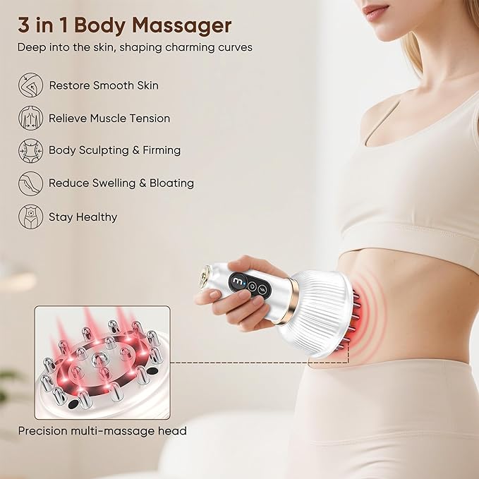 Multford 3 in 1 Body Sculpting Machine & Lymphatic Drainage Massager,Portable Cellulite Massage Tool，Skin Tightening Device for Legs, Arms & Belly, Body,Effectively Tightens The Skin-Ruum Studio Home