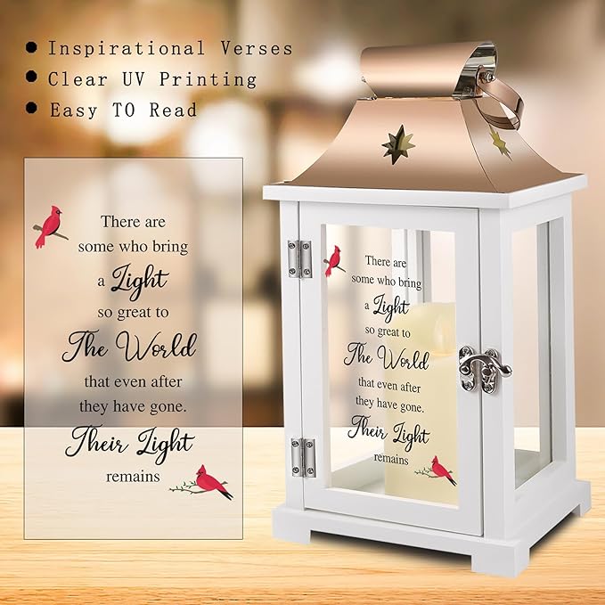 Memorial Lantern, Sympathy Gifts for Loss of Mom/Dad/Loved One, Bereavement Gifts, in Memory of Loved One Lantern,Celebration of Life, Memorial Gifts, Funeral Lantern,There are Some who Bring a Light-Ruum Studio Home