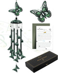Wind Chimes for Outside, 33" Butterfly Wind Chimes Outdoor, Gifts for Women Mom Grandma Birthday, Gift for Garden Porch Patio Home Decor (Green)-Ruum Studio Home