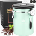 35OZ Coffee Canister for ground coffee with Date Tracker,Mint Green 304 Stainless Steel Kitchen Food Airtight storage container for Coffee Beans or Grounds, Tea, Sugar-Ruum Studio Home