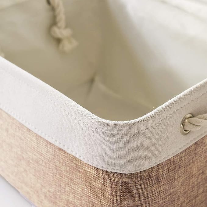 Storage Basket Fabric Sturdy Canvas Storage Bins Organizer with Handles for Clothes and Storage Foldable Storage Boxes Cubes-Ruum Studio Home
