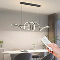 JAYMP Dining Room LED Chandelier 60W Dimmable Kitchen Island Light Modern Pendant Light Geometric Design Hanging Light Fixture Black 45 Inches-Ruum Studio Home