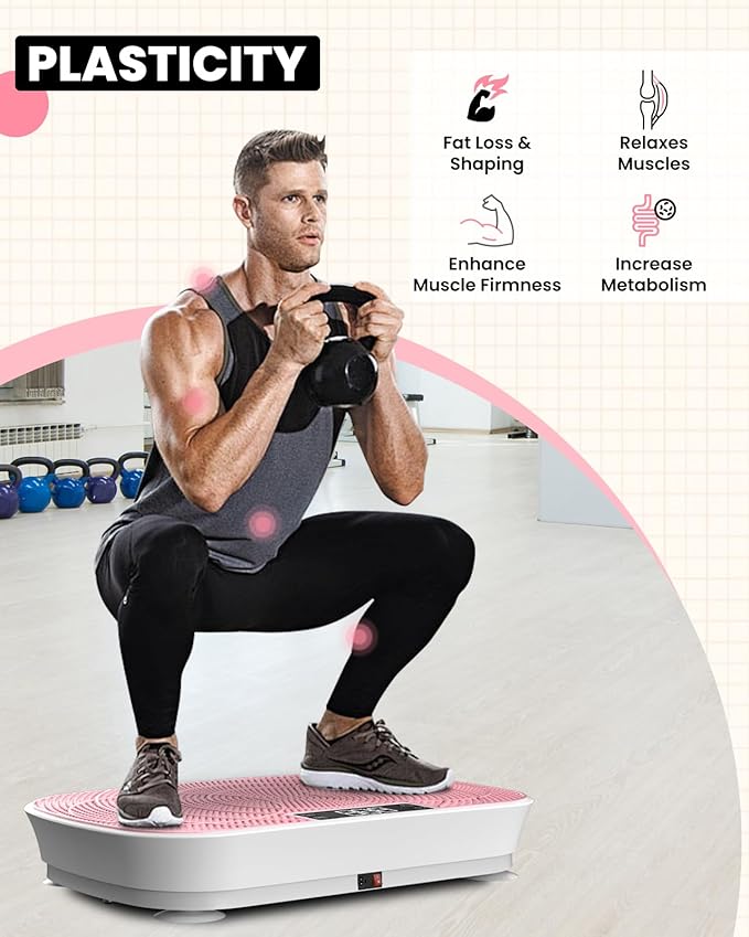 Vibration Plate Exercise Machine - Bluetooth Music & 400LBS Capacity Vibration Plate for Lymphatic Drainage & Weight Loss with 99 Speed Levels, Whole Body Vibration Plate for Home Fitness-Ruum Studio Home