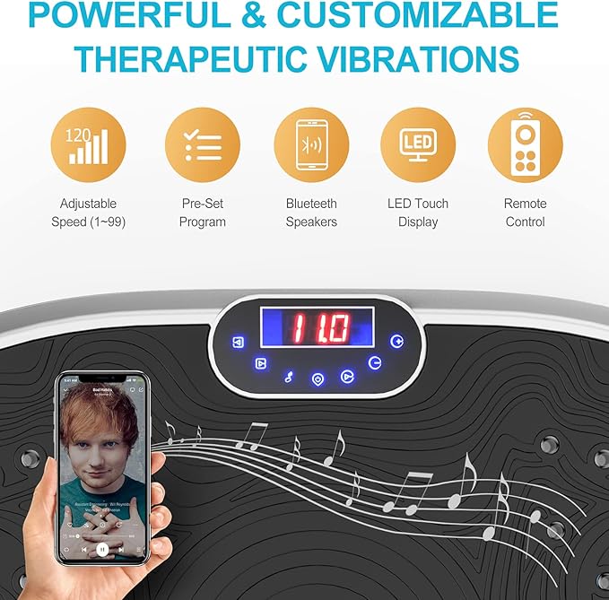 AXV Vibration Plate Exercise Machine Whole Body Workout Power Vibrate Fitness Platform Vibrating Machine Exercise Board for Weight Loss Shaping Toning Wellness Home Gyms Workout-Ruum Studio Home