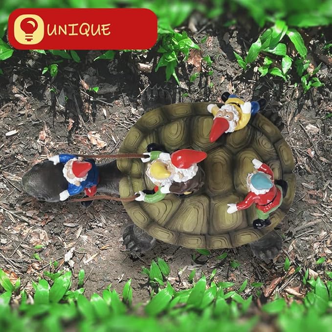 Sunthus Garden Gnome Turtle Statues Yard Art Resin Figurine Decorations Outdoor Garden Décor-Ruum Studio Home