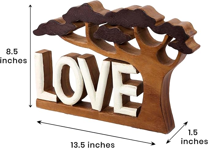 Decozen Gifts for Mom - Wooden Love Letters Sculpture - Mother's Day Birthday Gifts, Home, Office, Living Room, Shelf, Fireplace, Farmhouse, Tabletop, Boho and Mantle Decor - Mothers Day Decorations-Ruum Studio Home