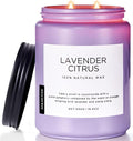 M&SENSE Lavender Citrus Candles, 19.4oz 110H Burn Time Large Natural Soy Candles for Home Scented, Stress Relief Aromatherapy Gifts for Mom Friends Teacher & Spa, Bath, Yoga-Ruum Studio Home