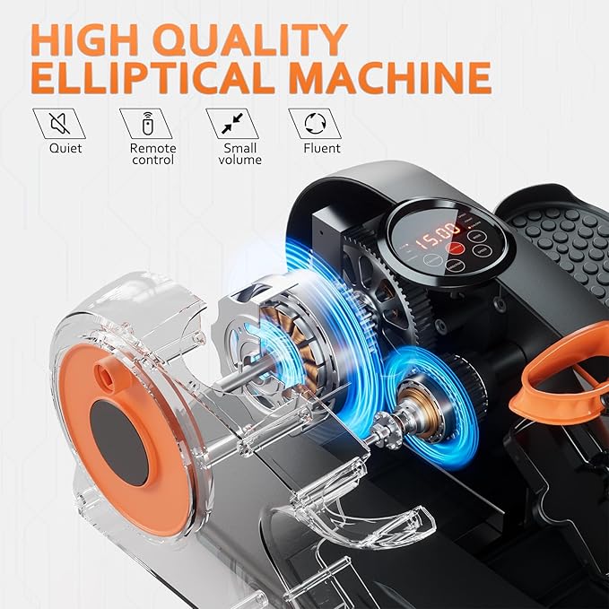 Under Desk Elliptical Machine, Ellipse Exerciser as Seen on TV for Seniors with Remote Control & 12 Adjustable Speeds, Elliptical Machine for Home-Ruum Studio Home