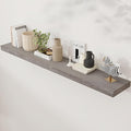 Axeman Floating Shelves for Wall, Rustic Elm Wood 56'' W x 8" D Wall Shelf with Invisible Bracket, Large Long Wall Mounted Storage Shelves for Living Room, Bedroom, Kitchen, Bathroom Decor, Grey-Ruum Studio Home