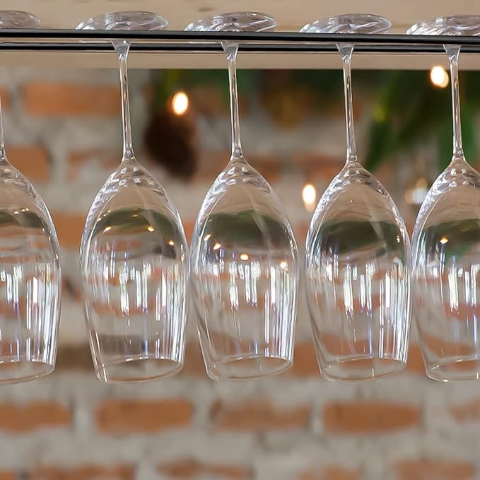 Enenes Heavy Duty Metal Stemware Rack 2 Pack, 10.3 Inch Under Cabinet Hanging Wine Glass Holder for Kitchen Bar, Organize Cups, Goblets, Wine Glasses-Ruum Studio Home