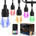 XMCOSY+ Smart Outdoor String Lights - 123ft RGBCWIC Patio Lights with 40 Color Changing Bulbs, LED String Light for Outside Backyard Bistro Party, APP WiFi Control, Work with Alexa, IP65 Waterproof-Ruum Studio Home