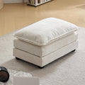 Karl home Modular Ottoman for Sectional Sofa, Chenille Comfy Upholstered Furniture for Living Room, Apartment, Studio, Office, (Ottoman, Beige)-Ruum Studio Home
