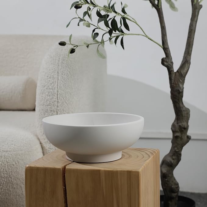 Concrete Fruit Bowl for Kitchen Counter - Modern Home Decor, Large Decorative Bowl for Fruits, Keys, and Candy, Durable and Stylish Design-Ruum Studio Home