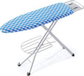 Ironing Board, Heat Resistant Cover Iron Board with Steam Rest, Non-Slip Foldable Ironing Stand. Heavy Sturdy Metal Frame Legs Iron Stand(13 * 34 * 53 Inches) (Blue White)-Ruum Studio Home