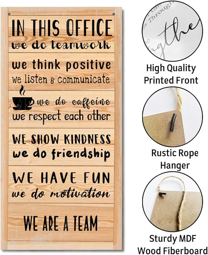 We Are A Team Motivational Quote Sign, In Office quote, Hanging wooden Sign, Gift for Leader Inspiring H1-Ruum Studio Home