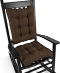 BUYUE Chair Cushion Set for Rocking Chair, Back Pillow & Seat Cushion with Ties, Original Woven Fabric Non-Slip Chair Pads for Elderly Sitting, Chocolate-Ruum Studio Home