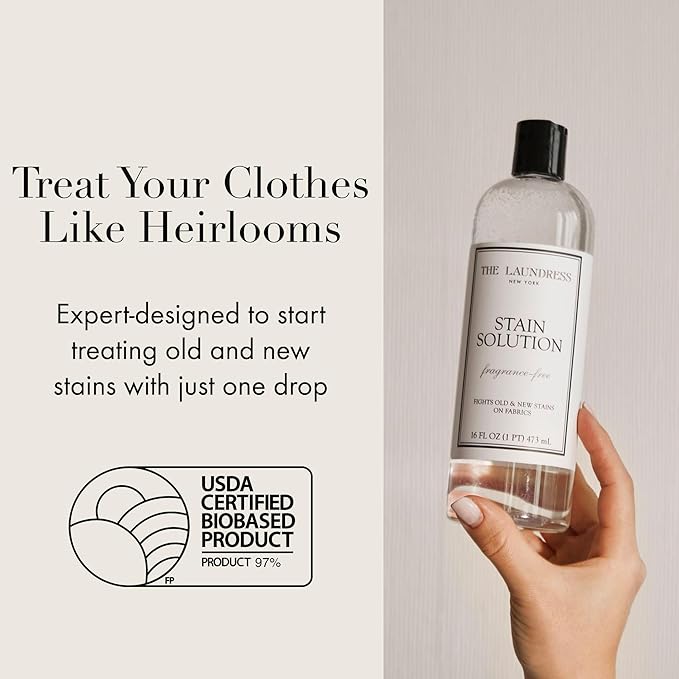 The Laundress Stain Solution, Laundry Stain Treatment, Stain Remover for Makeup, Red Wine, Coffee, Grass, & More, 16 Fl Oz-Ruum Studio Home