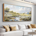 PHAOHUAXM Wall Art For Living Room Large Canvas Wall Decor For Bedroom Flower Watercolour Painting Office Decoration Countryside Scenery Mural Artwork Ready To Hang Home Decor 24x48 In Wood Framed-Ruum Studio Home