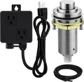 SinkTop Air Switch Kit (Long Full Brass Button) for Disposal, Dual Outlet, (Brushed Nickel)-Ruum Studio Home