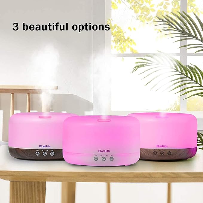 BlueHills Premium 1000 ML XL Essential Oil Diffuser Aromatherapy Humidifier with Remote for Large Room Home 18 Hour Run Huge Coverage Area 1 Liter Mood Lights Extra Large Capacity White D001-Ruum Studio Home
