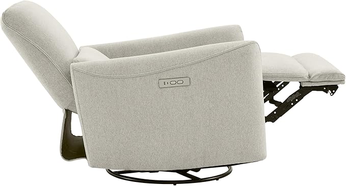 CHITA Power Recliner Chair Swivel Glider, FSC Certified Fabric Living Room Nursery Reclining Sofa Chair with Lumbar Support, Dove Grey-Ruum Studio Home