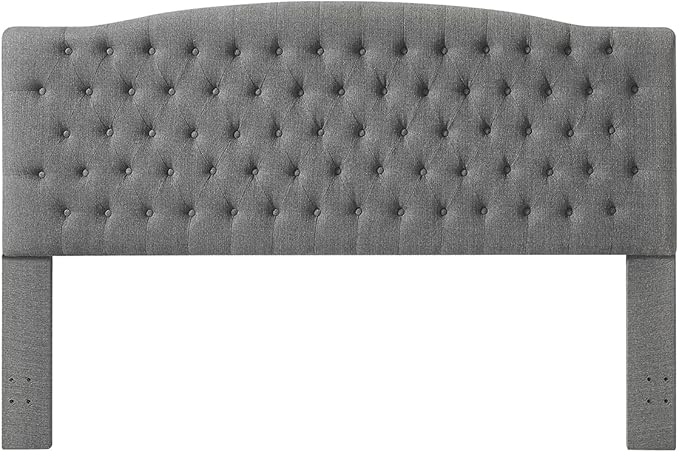 24KF Upholstered Tufted Button Linen Fabric Headboard,Comfortable Fashional Headboard King/CA King Size,Granite-Ruum Studio Home