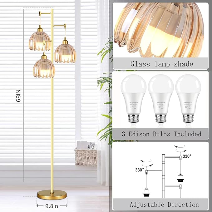 Floor Lamp for Living Room Bedroom Rattan Boho Standing Lamp with Remote Dimmable Black Wicker Arc Bamboo Lamp Shade Floor Light Adjustable Tall Lamp Farmhouse Industrial Floor Lamps Bohemian-Ruum Studio Home