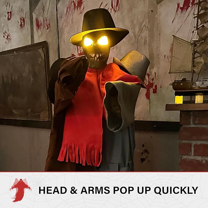 Haunted Hill Farm Life-Size Animatronic Coatrack Monster by Tekky Halloween Decoration with Motion-Activated Sounds-Ruum Studio Home