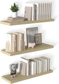 12 Inch Deep Floating Shelves for Wall 3 Pack Floating Shelves Large Storage Space Wall Mount Shelf for Living Room Kitchen Bathroom 36" W x 12" D x 1.2" H Oak-Ruum Studio Home