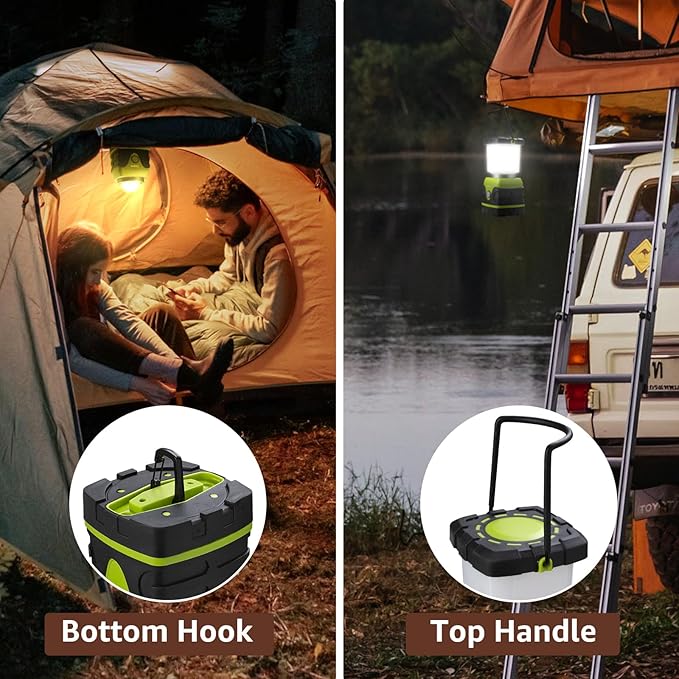 Lepro 1500LM Battery Powered LED Camping Lantern, Waterproof Tent Light with 4 Light Modes, Camping Essentials, Portable Lantern Flashlight for Camping, Emergency Light, Power Outage, Not Rechargeable-Ruum Studio Home