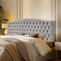 Velvet Upholstered Headboard King/Cal King Size Latest Model Wall Mount, Bed Frame Mount, Featuring High-Density Sponge Padding, Luxury Texture Easy Assembly and Style-Light Gray-Ruum Studio Home