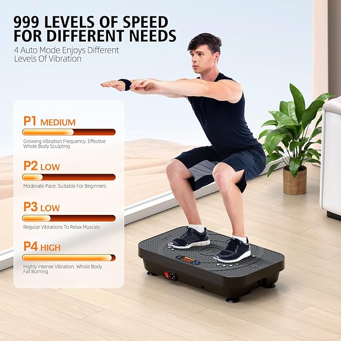 Vibration Plate Exercise Machine, OVANZA Whole Body Vibration Plate for Lymphatic Drainage, Burns Fat, Helps Toning, Weight Loss Shaping Wellness for Home Training Equipment-Ruum Studio Home