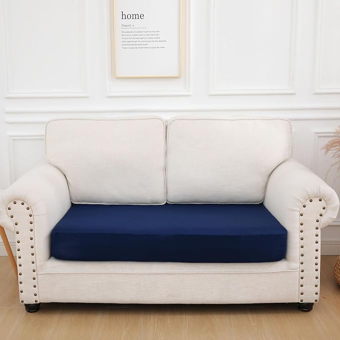 hyha Waterproof Couch Cushion Covers, Stretch Sofa Couch Seat Slipcover for Dog Washable, Non-Slip Waterproof Outdoor Cushion Covers for Patio Furniture Replacement (1 Piece for Medium, Navy)-Ruum Studio Home
