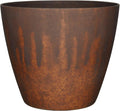Classic Home and Garden Vogue Planter Pots w/Pottery Quality Finish - Modern Indoor & Outdoor Flower Pots - UV-Resistant Porch Planters - Decorative Pot for Flowers & Herbs (8” Burnished Rust)-Ruum Studio Home