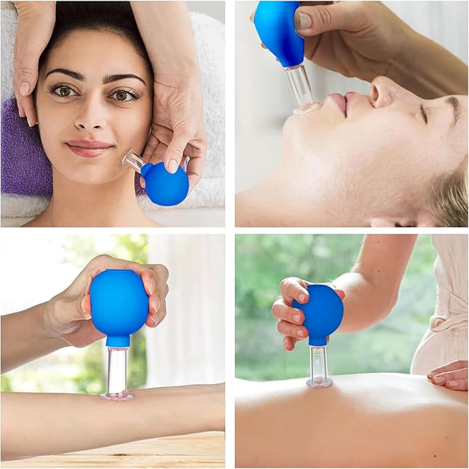 Facial Cupping Therapy Set Plastics, Eye Face Vacuum Massage Anti Cellulite Cup - Silicone, for Beauty Body Cup Lymphatic Fascia Massager-Ruum Studio Home