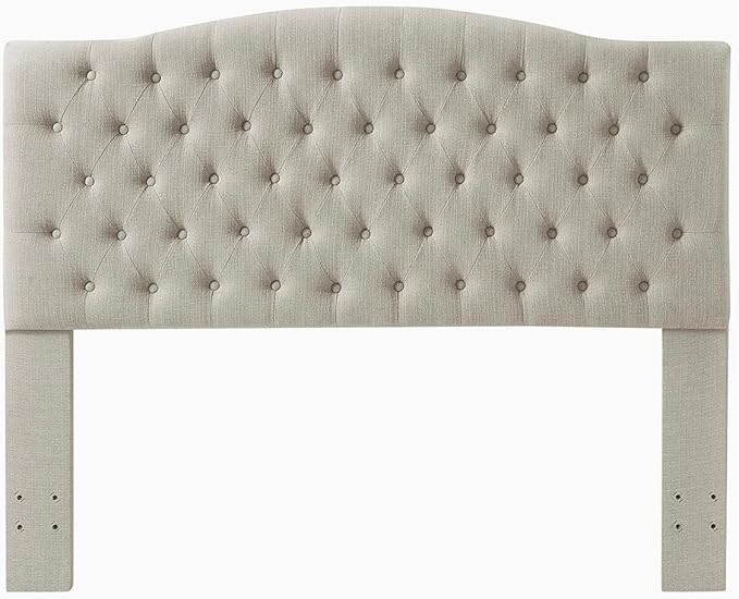 24KF Upholstered Tufted Button Linen Fabric Headboard,Comfortable Fashional Headboard Queen/Full Size,Linen-Ruum Studio Home