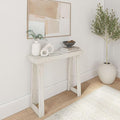 Plank+Beam Solid Wood Console Table, 36 Inch, Sofa Table, Narrow Entryway Table for Hallway, Behind The Couch, Living Room, Foyer, Easy Assembly, Coastal White-Ruum Studio Home