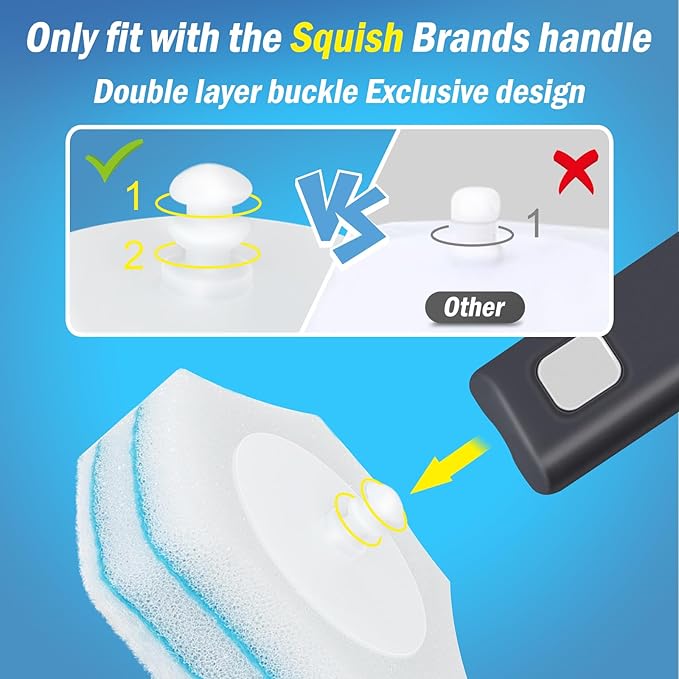 squish Disposable Toilet Brush with 16 Refills, Wall-Mounted No-Drill Adhesive Holder, Toilet Cleaning Kit for Bathroom - Space-Saving & Easy to Use-Ruum Studio Home
