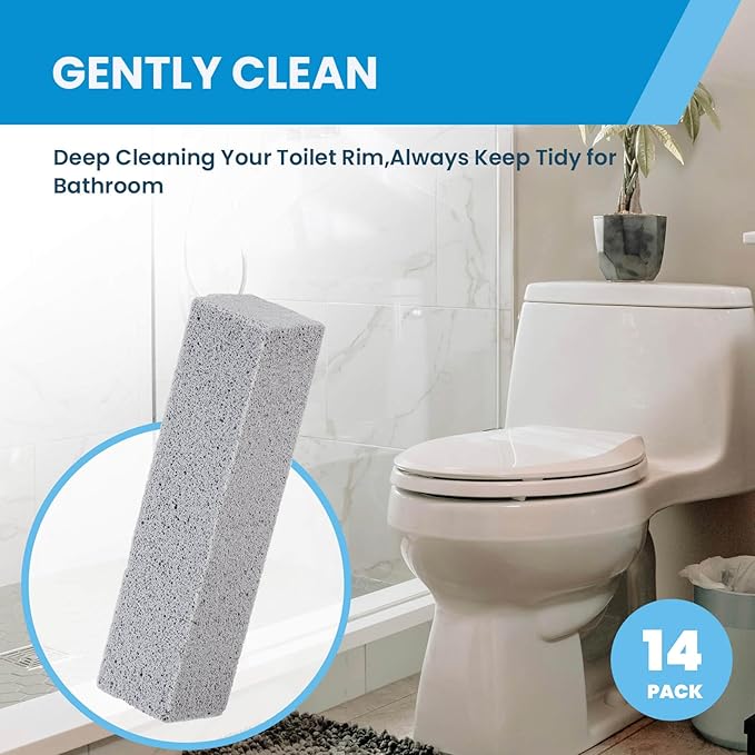 14 Pack Pumice Stone for Toilet Bowl Cleaning, Powerfully Cleans Hard Water Rings, for Cleaning Toilets, Bathtubs, Grills, Swimming Pools, Sinks-Ruum Studio Home
