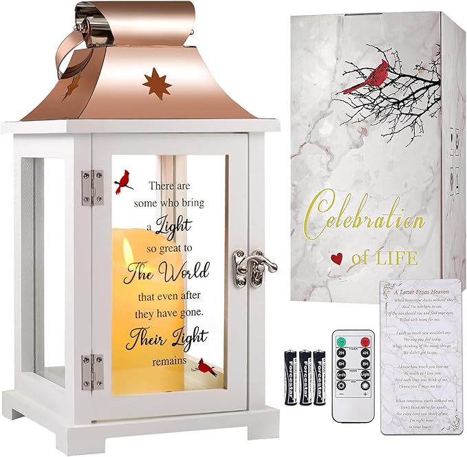 Memorial Lantern, Sympathy Gifts for Loss of Mom/Dad/Loved One, Bereavement Gifts, in Memory of Loved One Lantern,Celebration of Life, Memorial Gifts, Funeral Lantern,There are Some who Bring a Light-Ruum Studio Home