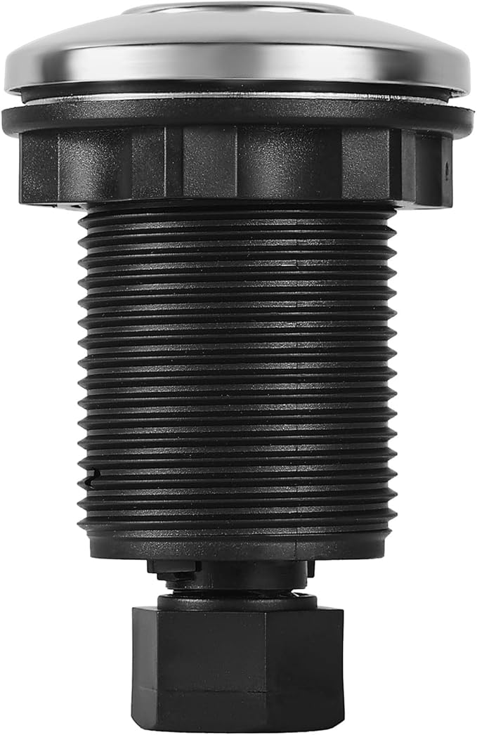 VEVOR Garbage Disposal Air Switch Kit, Dual Outlet Sink Top Air Switch for Food Waste Disposal, 2.5-inch Chrome-Plated Stainless Steel ON/OFF Air Push Button, Suitable for Stainless Steel Countertops-Ruum Studio Home