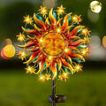 Solar Wind Spinners for Yard and Garden - 60.3 Inch 360° Metal Sun Wind Sculptures Outdoor Clearance Kinetic Windmills with Vine String Shining LED Lights for Patio, Lawn Xmas Garden Decoration-Ruum Studio Home