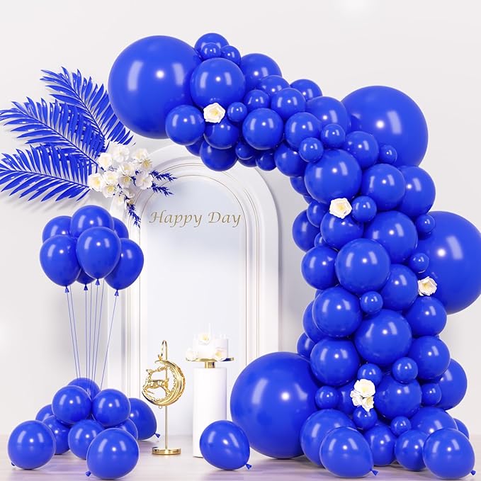130pcs Royal Blue Balloons Different Sizes 18" 12" 10" 5" Party Latex Balloons for Birthday Graduation Baby Shower Anniversary Nautical Party Decorations-Ruum Studio Home