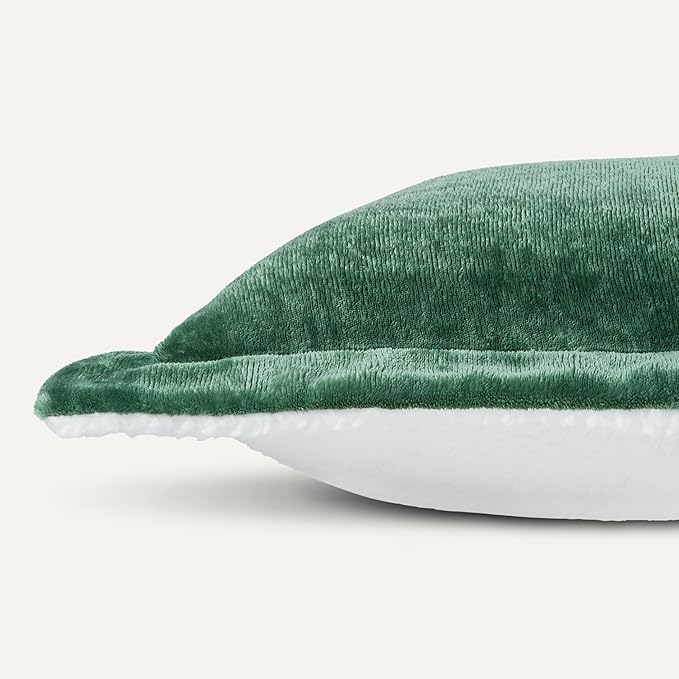 Amazon Basics Reversible Sherpa Comforter Set with Pillow Sham, Green, King-Ruum Studio Home